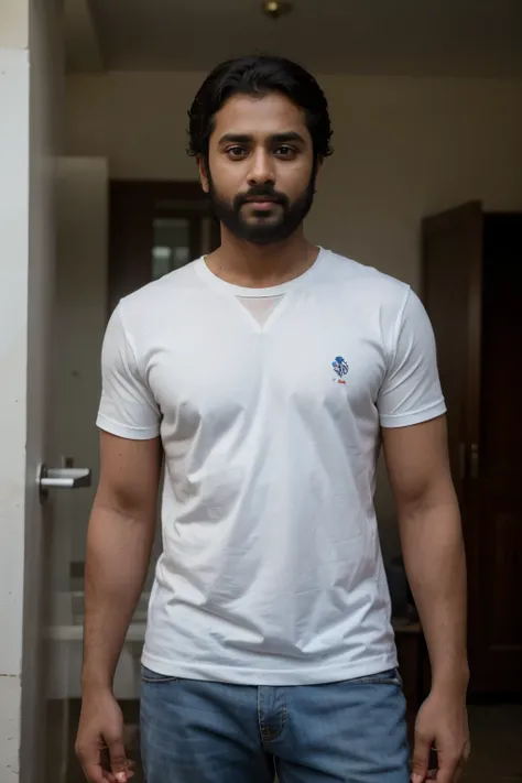 photography of a Malayalam film actor unni mukundan in as elephant mahout