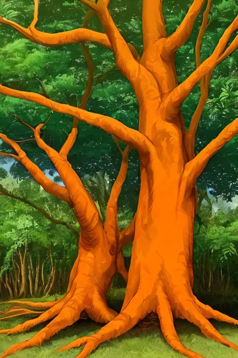 ((melhor qualidade)), tree, orange color.