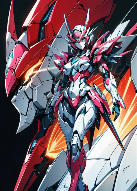 Textured skin, Super Detail, high details, High quality, Best Quality, hight resolution, 1080p, hard disk, Beautiful,(Arcee),beautiful cyborg woman,Mecha Cyborg Girl,Battle Mode,Girl with a Mecha Body,She wears a futuristic Arcee mech,Fulll body Shot