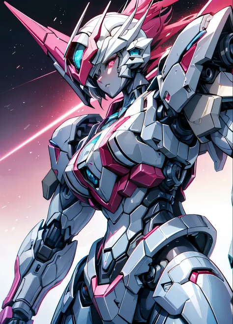 Textured skin, Super Detail, high details, High quality, Best Quality, hight resolution, 1080p, hard disk, Beautiful,(Arcee),beautiful cyborg woman,Mecha Cyborg Girl,Battle Mode,Girl with a Mecha Body,She wears a futuristic Arcee mech,Fulll body Shot