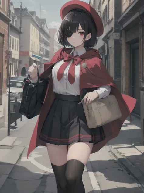 Masterpiece, top quality, super detailed, 16k,
One girl, spring, high school, warm colors, school bag, accurate and highly detailed background, flock of schoolgirls in uniforms of various body shapes and hairstyles, cute.
Blake.
Black hair with a short bob...