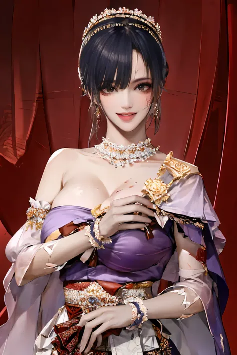 Shojo style, JK style, (floral background), romantic, (Fiona), 1 woman,(((have a mischievous smile,elder sister))), black curly hair,long black hair,alone, braid,((Maid outfit, Shaking skirt,open chest,Show your breasts:1.35,big breasts:1.35,The cracks are...