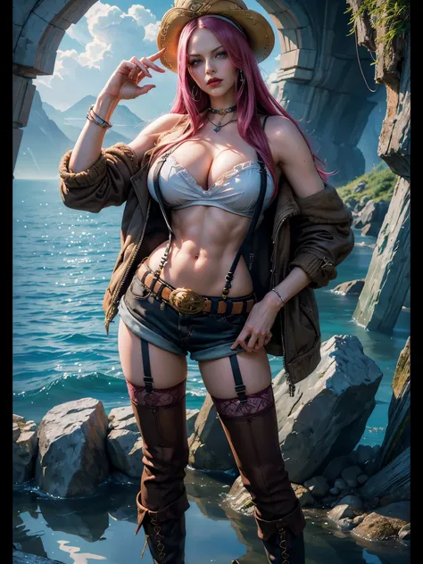 ((top-quality, 8K, masterpiece:1.3)), A detailed eye, (looking at from the front), Look at the camera, ((Everything is sparkling、reflecting light:1.2)), (Best Ratio: 4 fingers, 1 thumb), (portrait), (((Jewelry Bonney from One Piece))), JewelryBonneyV2, 1gi...