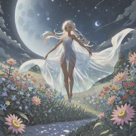 moon elf woman greatly favoring paris hilton(unearthly beauty, in the shadows she has 8 arms, amazing proportions, lithe a nd el...