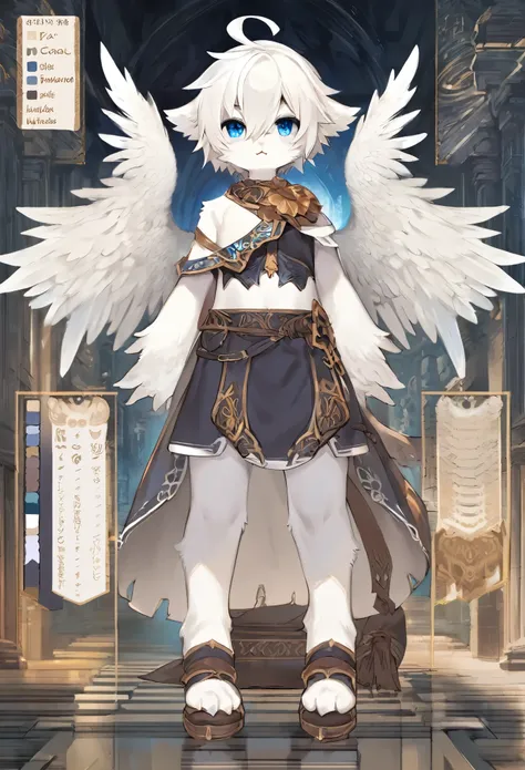 ((masterpiece)), (ultra detailed), (best quality), detailed background, (style of final fantasy), (concept art, character sheet),absurdres(highly detailed beautiful face and eyes)perfect anatomy(angelic handsome boy, kemono, child)(furry anthro),