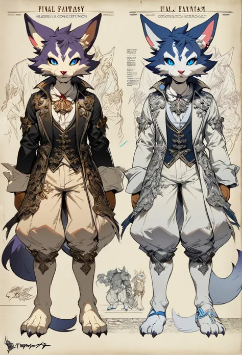 ((masterpiece)), (ultra detailed), (best quality), detailed background, (style of final fantasy), (concept art, character sheet),absurdres(highly detailed beautiful face and eyes)perfect anatomy(angelic handsome boy, kemono, child)(furry anthro),