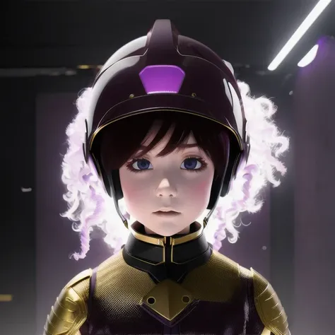 （（（Burgundy hair）））Purple powder series（（future technology）） HD Helmet，thoughtfully