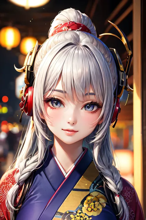 (detailed), Perfect Face,Beautiful girl in kimono,cyber punk,Tang Dynasty of China