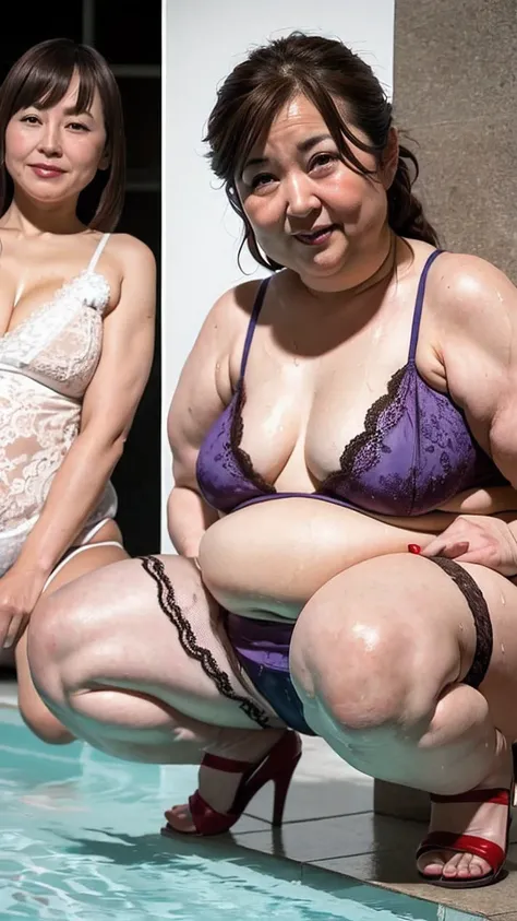 (((Photo Composition))), gravure, highest quality, Very detailed, Realistic, Very detailedskin, Perfect Anatomy, (Japanese MILF),80 years old, big breasts, Mature Woman, Sexy, Chromo White Skin, View your viewers,(((obesity))),(Double chin),((Big belly)),T...