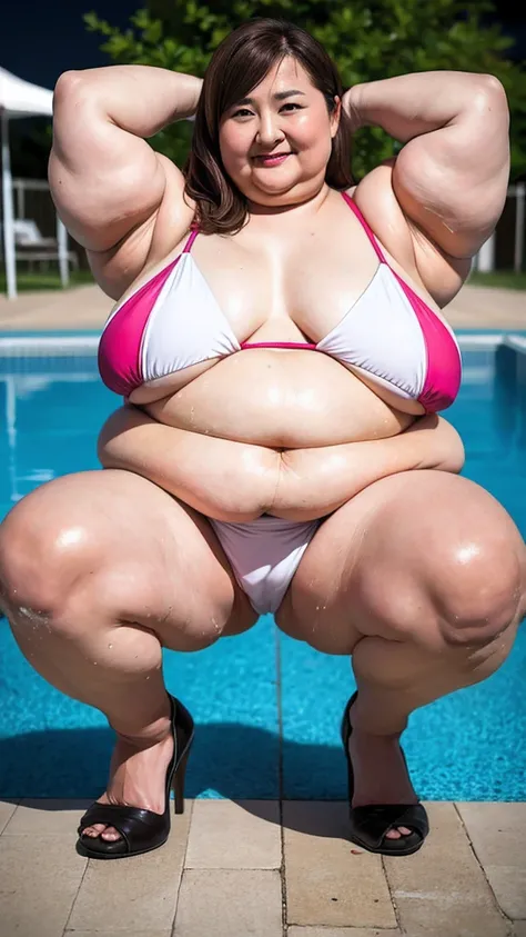 (((Photo Composition))), gravure, highest quality, Very detailed, Realistic, Very detailedskin, Perfect Anatomy, (Japanese MILF),80 years old, big breasts, Mature Woman, Sexy, Chromo White Skin, View your viewers,(((obesity))),(Double chin),((Big belly)),T...