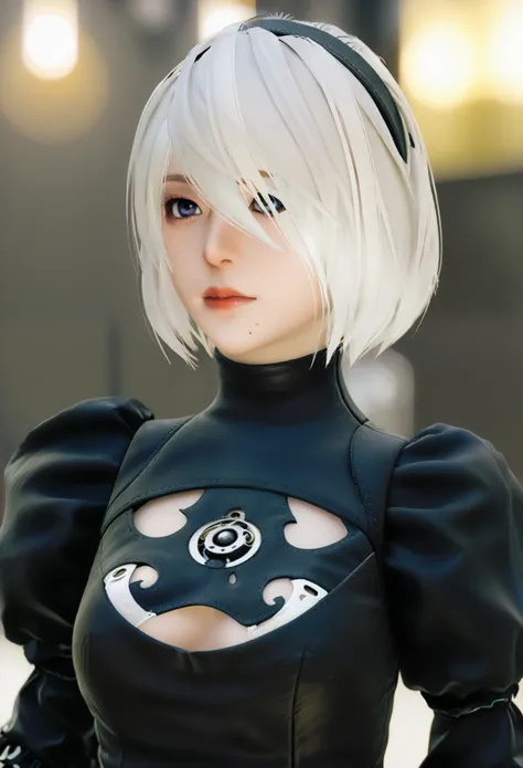 nier&#39;s 2b: automata, with the highest quality and high resolution (8k), create a masterpiece, real photos, real cg, selfie, ...