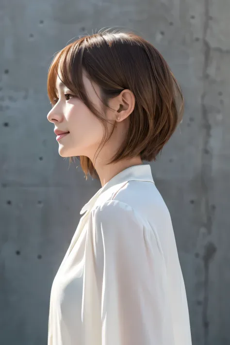 Bob, Chin-length hair, wavy Bobの長さの髪, Chiho, Shoulder-length hair, Shoulder-length hair, Light brown neat hair, Mid-length hair, Chie Yoshii&#39;s Style, Medium length hair, Light Brown Hair, 別れたLight Brown Hair,A refreshing long-sleeved white blouse for s...