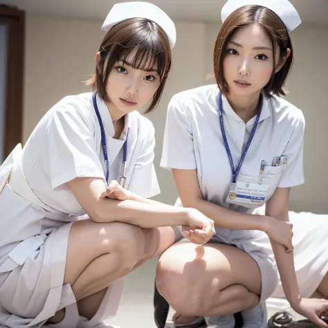 1 girl,(wearing white nurse clothes:1.2),(raw photos, highest quality), (realistic, photo-realistic:1.4), masterpiece, very deli...