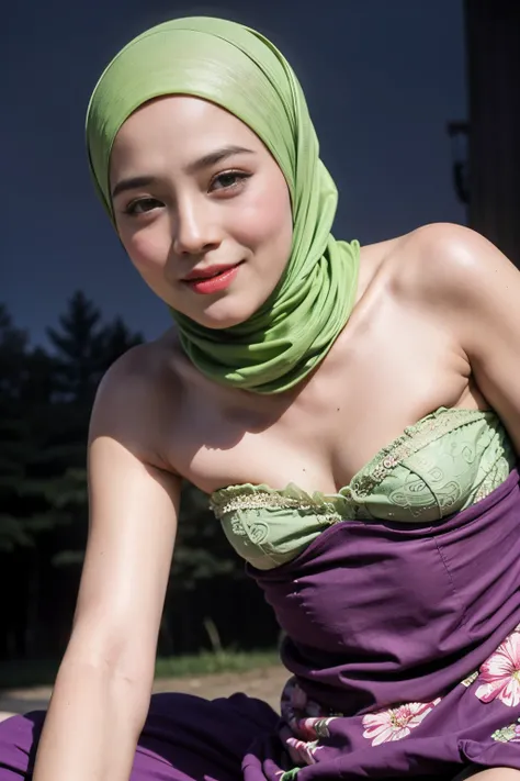 (from behind up) seductive pose, ((Flat Chest:1.3)), (Happy smile), (((HIJAB MALAY GIRL))), masutepiece, High quality, UHD 32K, Realistic face, Realistic skin feeling , A Japanese Lady, 58 years old matured lady, , Very cute and baby-like face, (((FLAT CHE...