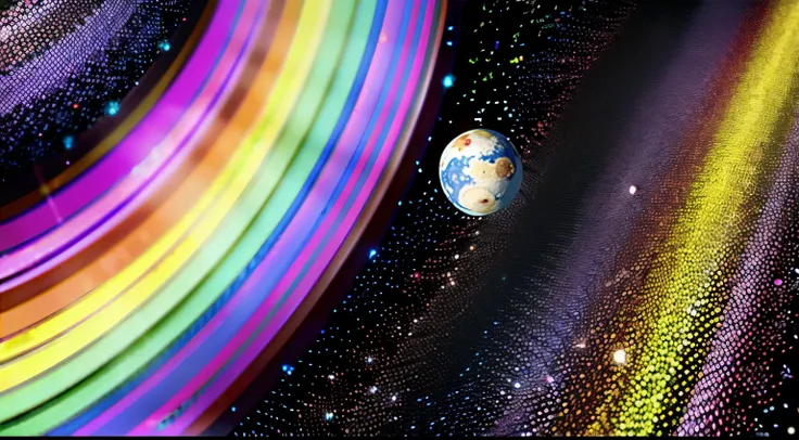 THE UNIVERSE WITHIN A UNIVERSE fill with candy planet, colorful candy, pretty, extreme detail, artistic