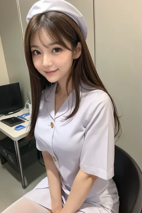 (１woman)、(Japanese、45years old、Refreshing、clear、seems kind、stylish、(narrow eyes)、Pitiful、cute like an angel、cute、black eyes、,actress,Slit eyes), Good style , (Beautiful big breasts:1.0),(soft breasts),(very cute),(brown hair),,( long hair、Straight Hair,one...