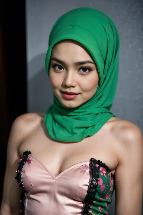 (from behind up) seductive pose, ((Flat Chest:1.4)), (Happy smile), (((HIJAB MALAY GIRL))), masutepiece, High quality, UHD 32K, Realistic face, Realistic skin feeling , A Japanese Lady, 58 years old matured lady, , Very cute and baby-like face, (((FLAT CHE...