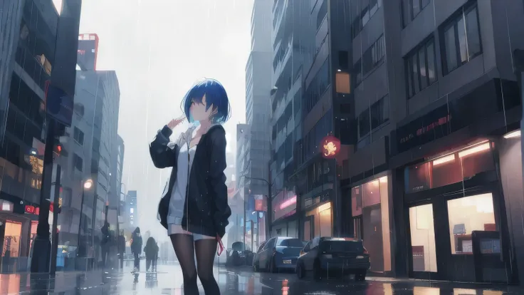 Sexy Girl，rain，sad，Depression，City，cry，helpless，Sky，Small