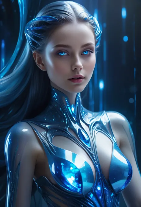 (best quality,highres:1.2),ultra-detailed,(realistic:1.37)
A beautiful alien girl with a body made of sapphire,sparkling blue eyes,long flowing sapphire hair,strong and graceful body,humanoid features,a radiant smile
alien,otherworldly,extraterrestrial
(ex...