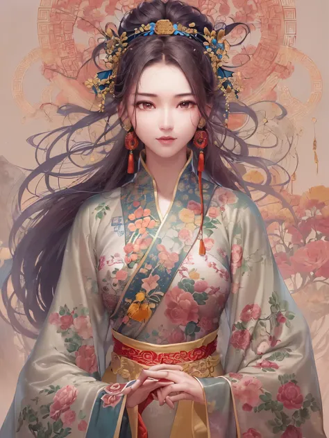 ((highest quality)),(Ultra-high resolution),(Very detailed),(Detailed Description),((The best CG)),(A masterpiece),Ultra-precise art,amazing drawing art,(Chinese fantasy art with intricate details:1.5), (woman:1.6),(Beautiful and well-proportioned face:1.5...