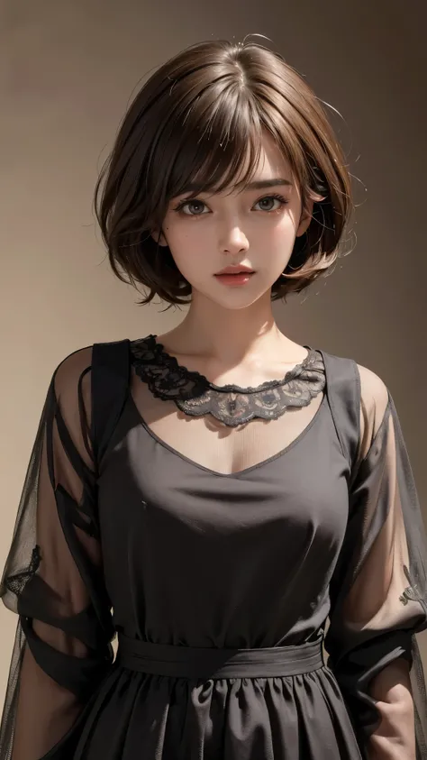 (8k, highest quality, masterpiece: 1.4), Super detailed, highest quality, Ultra-high resolution, Depth of written boundary,(Photorealistic:1.4,RAW shooting,)Ultra-Realistic Capture,(Very detailed,High definition 16k), cute, girl, short hair, Brown Hair, SN...