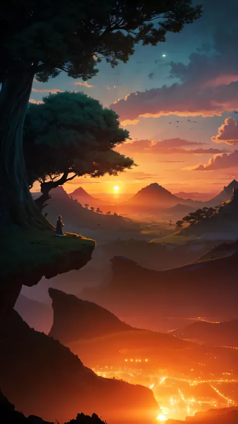 Highest quality,Fantasy,Nature,Sunset