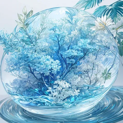 (best quality,4K,8K,high resolution,masterpiece:1.2), Super detailed, (lifelike:1.37), (CG:1.1) (best quality) Nature, blue sea with delicately colored tree leaves and flower petals falling in the air, Ray Tracing, Super detailed, (best shade) and (illustr...