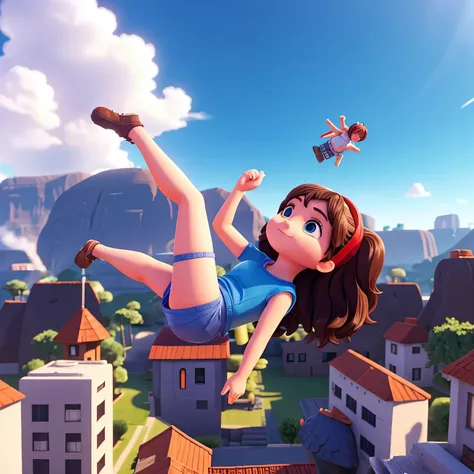 Roblox girl falling off an obby in the sky