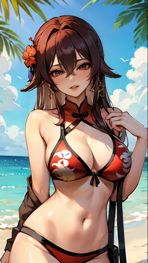 Hu Tao in a bikini