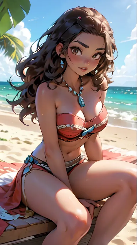 Moana, 25 year old, wearing exotic and revealing clothing in the beach