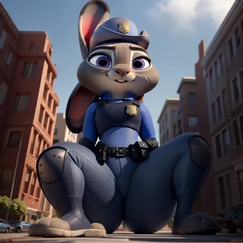 orejas hacia abajo, (mejor calidad, obra maestra:1), peluda hembra antro judyhopps, retrato, uniforme de policia, uniforme compl...