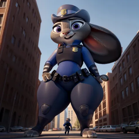 orejas hacia abajo, (mejor calidad, obra maestra:1), peluda hembra antro judyhopps, retrato, uniforme de policia, uniforme compl...