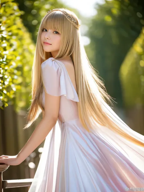 ((whole body))　(big 1.4)　Beautiful Fantasy Girl　((highest quality)), ((masterpiece)), (Get used to it), Perfect Face　(1 girl)　(French)　(she is 15 years old、The cutest teen in France.)　((highest quality)), ((masterpiece)), length blonde hair 　length, Shinin...