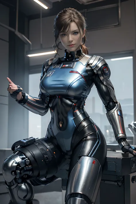((Russian Peoples Robocop - S2:1.1)), ultra-realistic, (masterpiece:1.3), (detailed:1.4), (photorealistic:1.5), Cybernetic Russian soldier, Metallic armor, Exposed mechanical joints, Steely expression, Red star emblem, Increased muscle definition, Military...