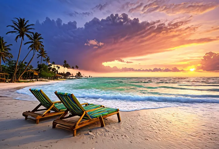 national geographic photographer:1.4, beaches of indonesia, landscape of a paradisiacal beach, palm trees, white sand, seagulls,...