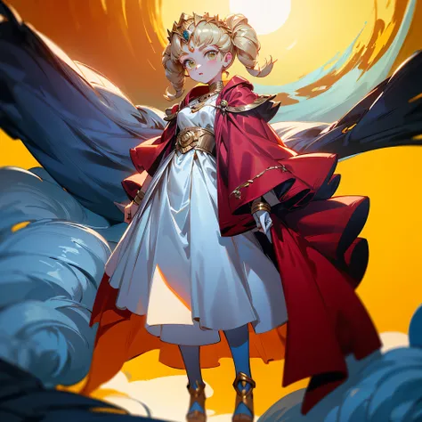 ((mejor calidad)), ((Obra maestra)), (detallado),(( cara perfecta)) ((mejor calidad)), ((Obra maestra)), (detallado), cara perfecta. young girl 14 years, , ((goddes of The sun)), red clothes, full body 