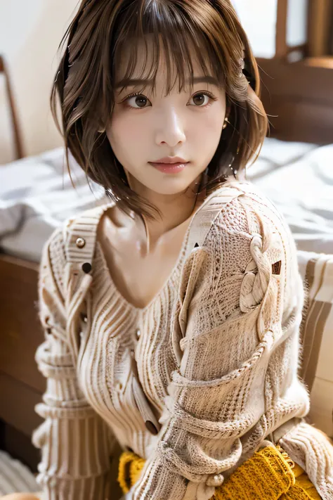 highest quality, Photorealistic, Very detailed, finely, High resolution, 8K Wallpaper, Professional, High level of detail, ((One 18 year old girl:1.2)), Slender Japanese women,cute lips, (Long eyelashes:1.2)、Detailed clavicle, Mid-chest、Perfect Face, (Cute...