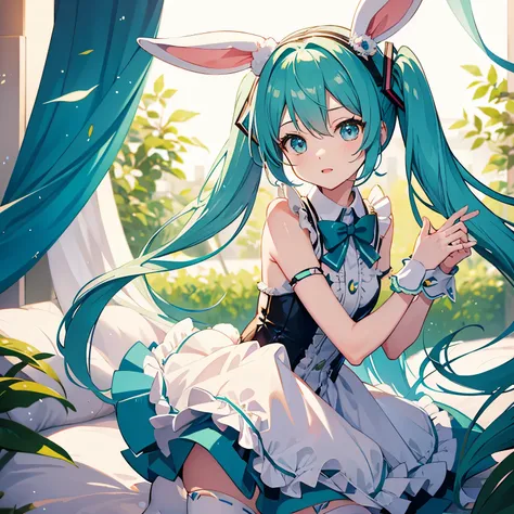 Rabbit hole hatsune miku, Rabbit, Short twintails, Bunny suit