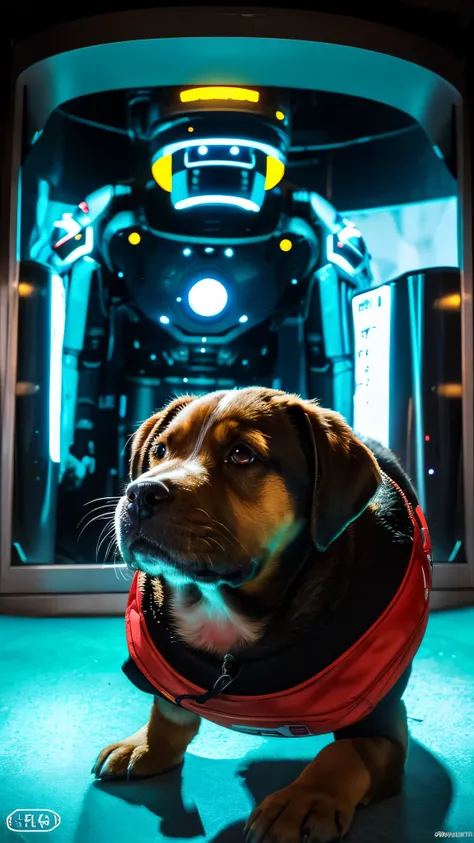 puppy, Science fiction, robot, fear, robot eyes