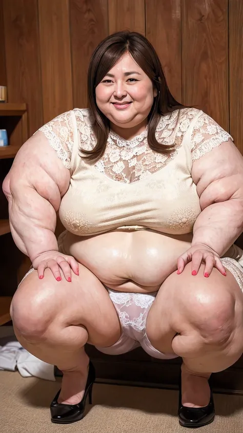 (((Photo Composition))), gravure, highest quality, Very detailed, Realistic, Very detailedskin, Perfect Anatomy, (Japanese MILF),80 years old, big breasts, Mature Woman, Sexy, Chromo White Skin, View your viewers,((((obesity)))),((Double chin)),((Big belly...