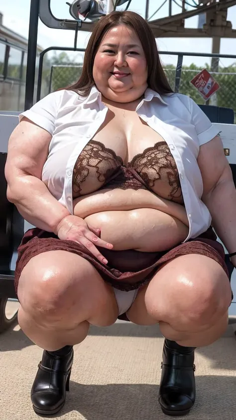 (((Photo Composition))), gravure, highest quality, Very detailed, Realistic, Very detailedskin, Perfect Anatomy, (Japanese MILF),80 years old, big breasts, Mature Woman, Sexy, Chromo White Skin, View your viewers,((((obesity)))),((Double chin)),((Big belly...