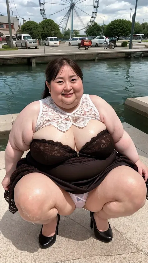 (((Photo Composition))), gravure, highest quality, Very detailed, Realistic, Very detailedskin, Perfect Anatomy, (Japanese MILF),80 years old, big breasts, Mature Woman, Sexy, Chromo White Skin, View your viewers,((((obesity)))),((Double chin)),((Big belly...