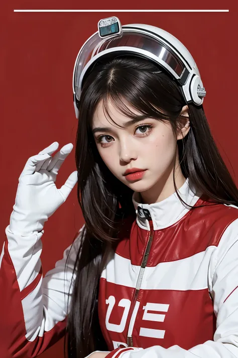 1 woman,biggest,Beloved,beautiful and delicate eyes,shiny hair,Visible through the hair,hair between eyes,DWJ Poster,soviet union 게시물,Red 단색,soviet union 포스터,soviet union,communism,brown hair,red eyes,vampire,teenage girl,poor milk,racing race suit, White_...