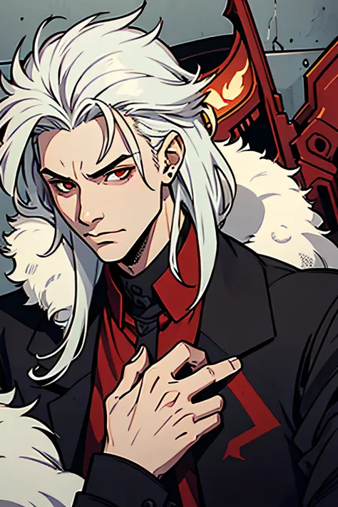 boy with white hair and red eyes