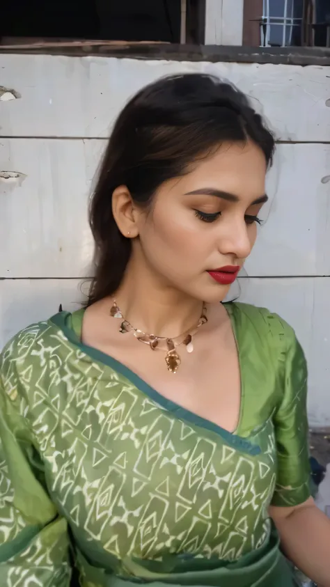 ((RAW, analog style)), face, extremely detailed full body color photo of a 25 y.o girl, beautiful face, beautiful eyes, ((small nose)), big natural lips, ((fabric frock yellow)), small breasts, hourglass shape body, outdoor street delhi ((film grain, skin ...