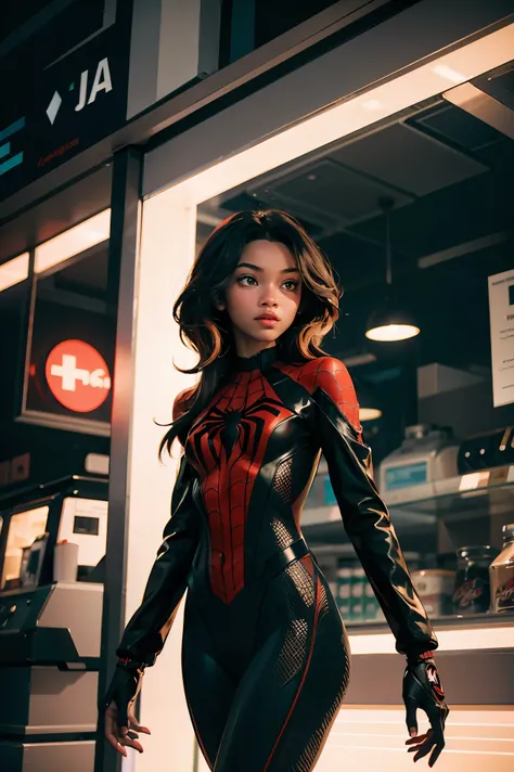 woman spider man  - spider - man and spider - man in a dark city, spider - verse art style, into the spiderverse, spiderverse, into the spider verse, futuristic style spiderman, miles morales!!!, 3840 x 2160, 3840x2160, miles morales, hq 4k wallpaper, rend...