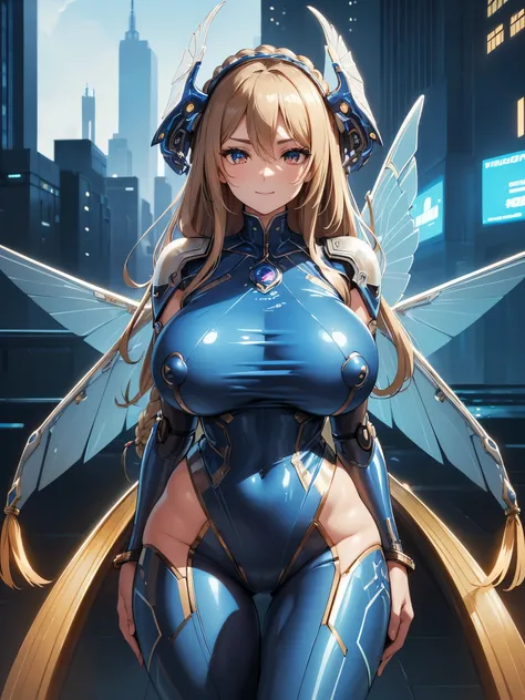 (((masterpiece))), (((best quality))), ((ultra-detailed)), (illustration), ((an extremely delicate and beautiful)), ((super detail)), ((high resolution)), (((20 years old))), metallic cloth, (maid), (android), ((mechanical wings)), delicate metal decoratio...