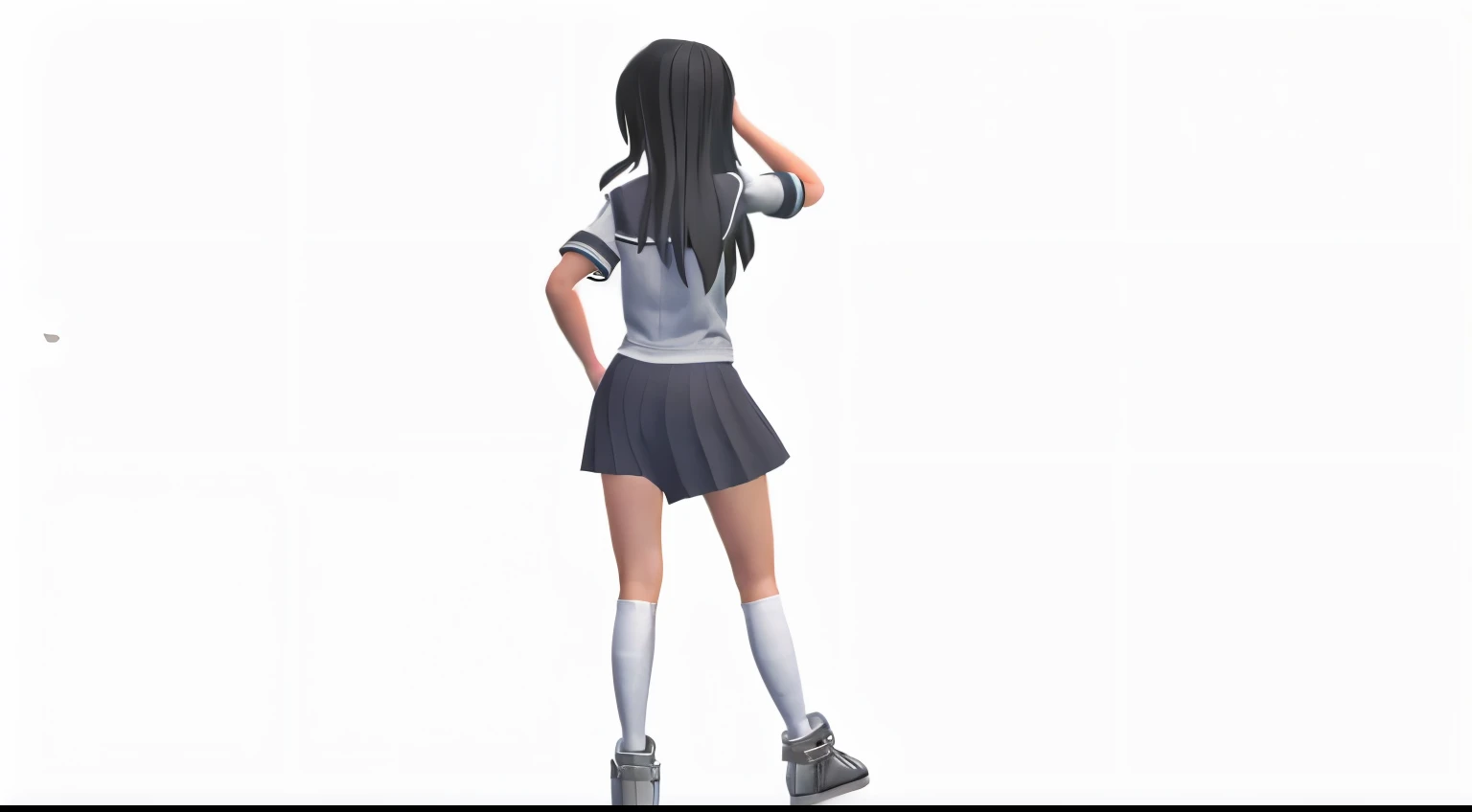 high school girl、Back view