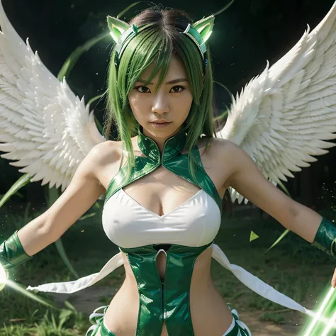 Combine Toneri Otsusuki with her green power aura with the power aura of some angel to create a new character