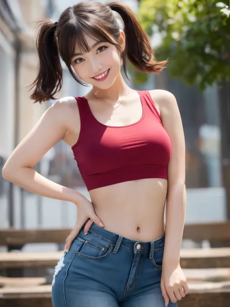 (sfw:1.5)、(((1 female)))、masterpiece, RAW Photos, highest quality, reality、Depth of written boundary, Lens flare,  （Low cut and tight )、（ultra short distance，Denim hot pants）），((Telegraph slang)),((Long legs)), （Thigh Gap：1.5），Small waist、（Wide Hips），（Big ...